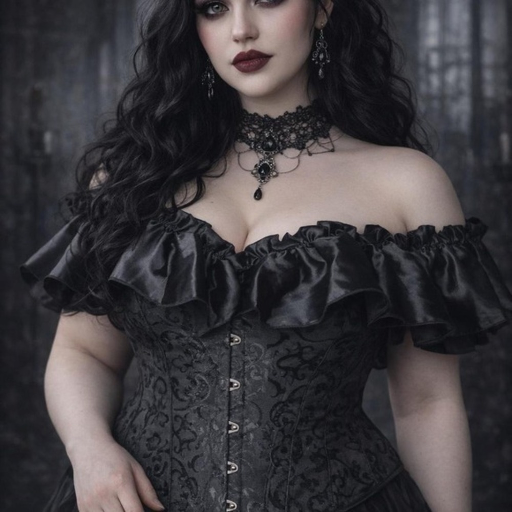 Practical Magic Romantic Goth Corset Top Witchy Brocade Lace-Up Bustier